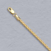 14K Yellow Gold Square Bismarck 1.7mm Bracelet