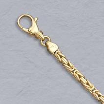 14K Yellow Gold Square Byzantine 3.2mm Bracelet