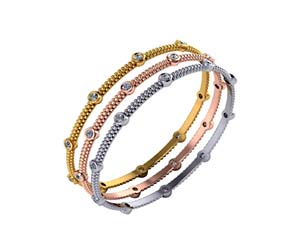 Tri Color Beaded Collection Bangle