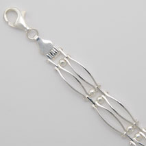 Sterling Silver Double Teardrop Paletti Bracelet