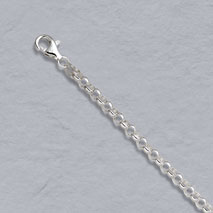 Sterling Silver Rolo Anklet 4.0mm