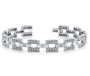 Diamond Checkerboard Mens Bracelet