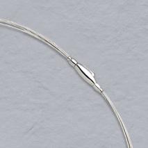 14K White Gold 5 Wire Choker, Crocodile Clasp