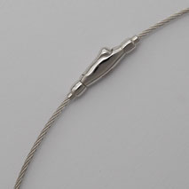 14K White Gold Cablewire 1.1mm Chain, Crocodile Clasp