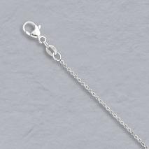 14K White Gold Round Cable  Chain 1.3mm