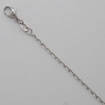 14K White Gold Oval Diamond Cut Link 1.5mm
