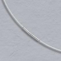 18K White Gold Cablewire 1.1mm Chain, Bayonet Clasp