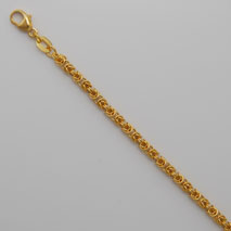 18K Yellow Gold Round Byzantine 2.6mm Chain