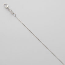 18K White Gold Diamond Cut Cable 0.8mm Chain