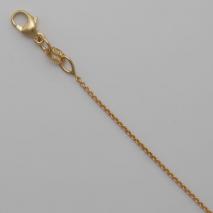 18K Yellow Gold Round Cable 0.8mm Chain