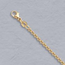 18K Yellow Gold Round Cable 2.2mm Chain