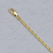 18K Yellow Gold Handmade Textured Rd Cable 2.8mm Chain