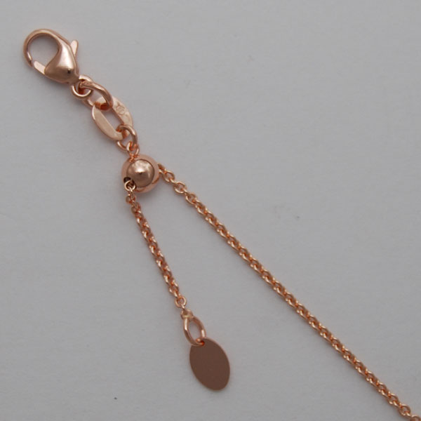 18K Rose Gold Round Cable 1.3mm, Adjustable