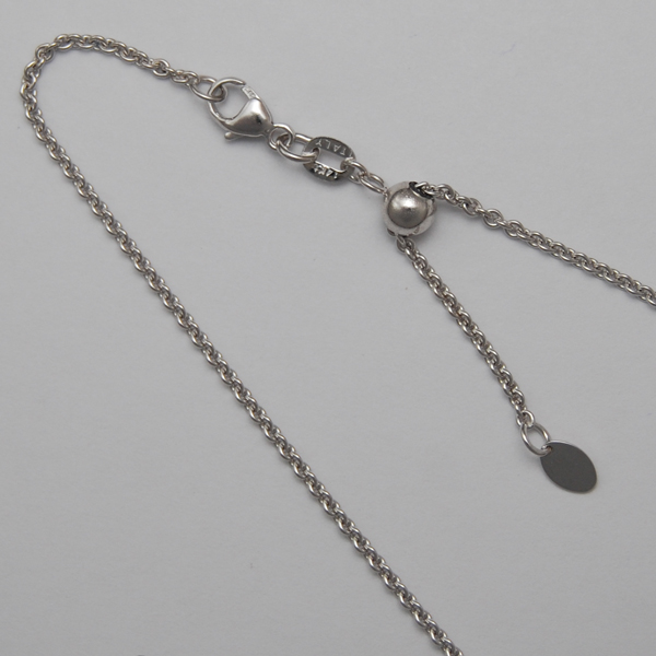 18K White Gold Round Cable 1.6mm, Adjustable
