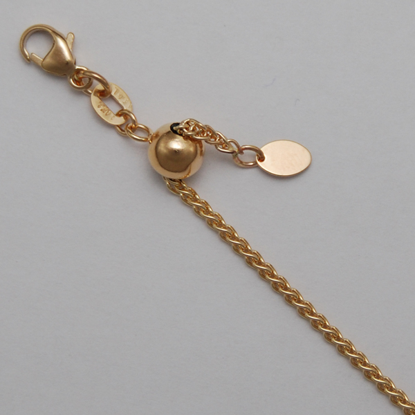 18K Yellow Gold Round Wheat 1.5mm, Adjustable