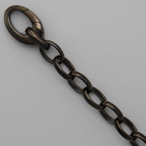 Sterling Silver Black Rhodium Oval Link Chain 5.5mm