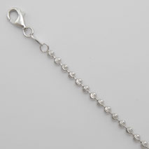 Sterling Silver Moon Cut Bead Chain 3.0mm, Rhodium