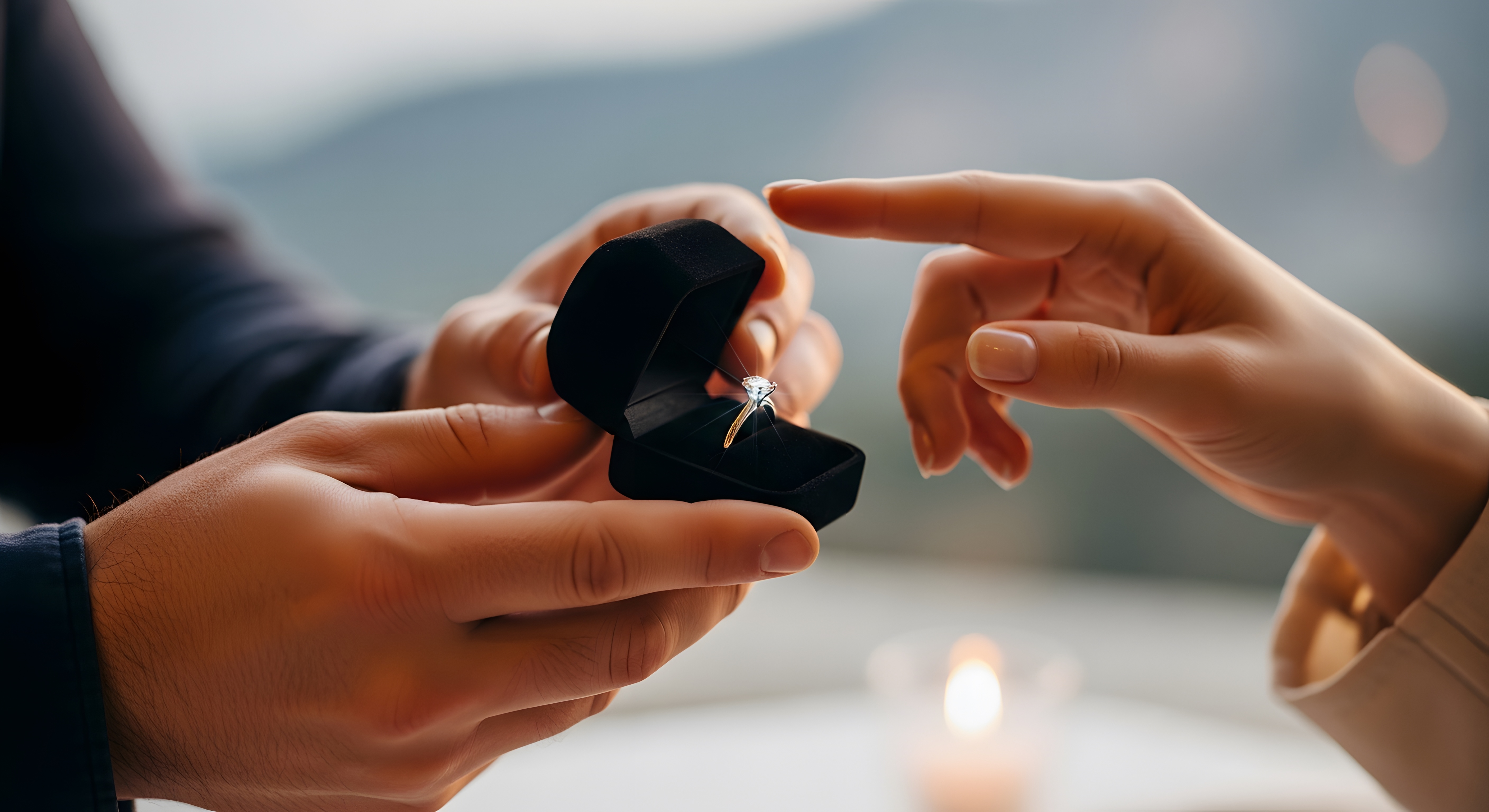 Couple sharing a ring
