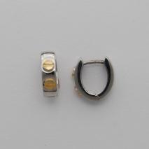 14K Yellow Gold / White Gold Hug Style Earrings