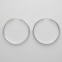 Sterling Silver 4mm X 43mm Hoop Earrings