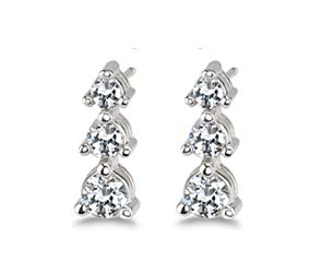 3-Stone Diamond Earrings