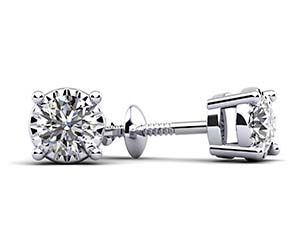 Diamond Crown Stud Earrings