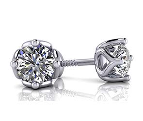 Tulip Diamond Stud Earrings