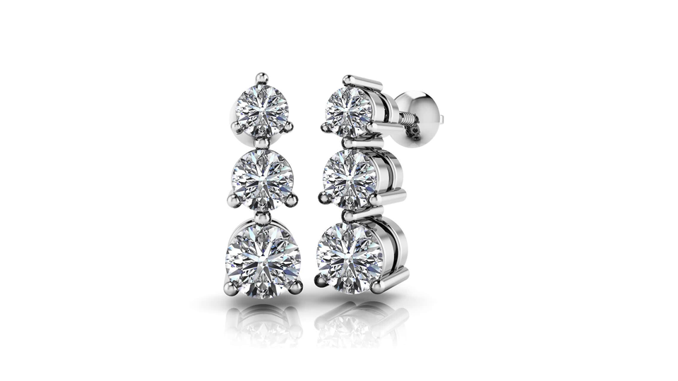 3-Stone Earrings