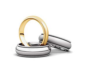Milgrain Comfort Fit Light Wedding Band