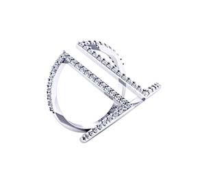 Curved Diamond Fashion Ring