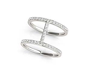 H Curve Diamond Ring