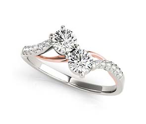 2 Stone Diamond  Accented Ring