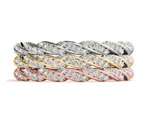 Diamond Rope Stackable Ring