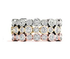 Alternating Diamond Bezel Stackable Ring