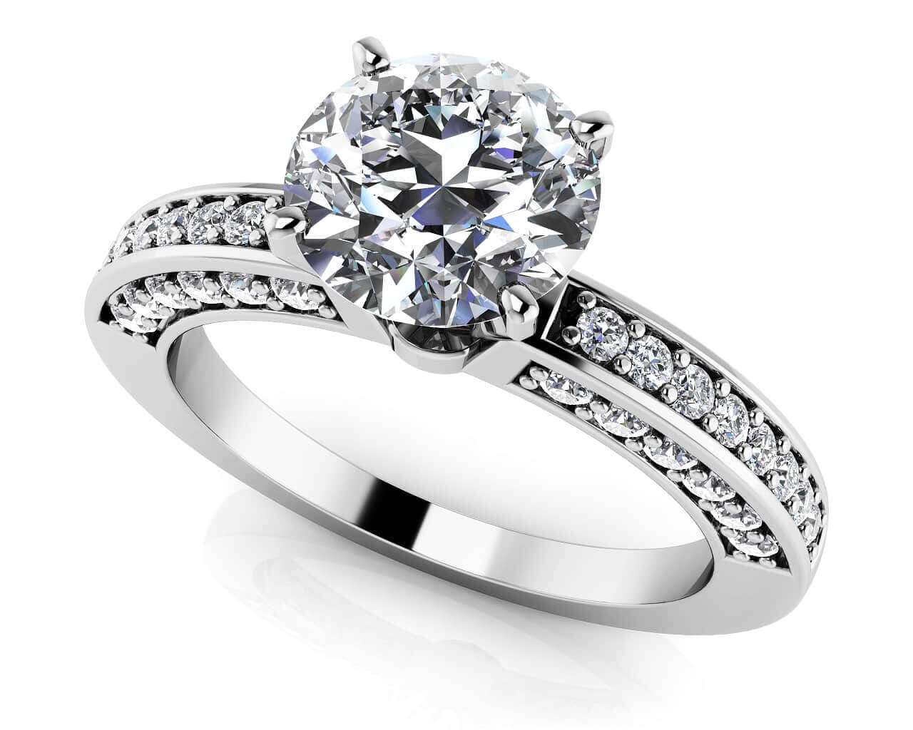 Vintage Look Side stone Engagement Ring