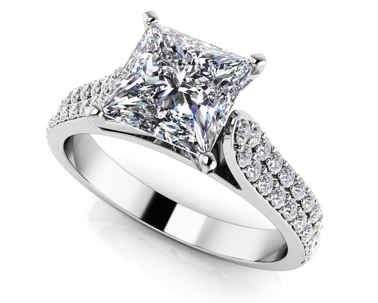 Splendid Romance Princess Cut Diamond Engagement Ring