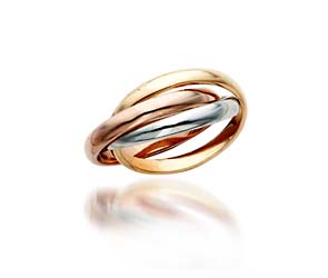 Tri Color Gold Wedding/Anniversary Ring