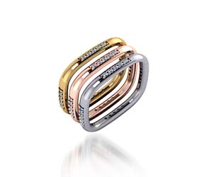 Tricolor Stackable Wedding/Anniversary